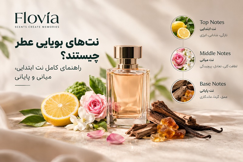 راهنمای کامل نت‌های بویایی عطر ،نت ابتدایی، میانی و پایانی